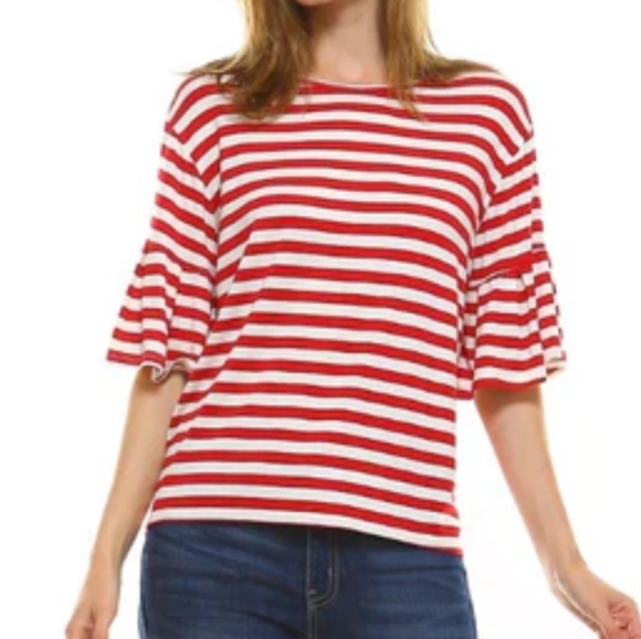 Talbots Tops - (3/$25) Talbots Red White Striped Top